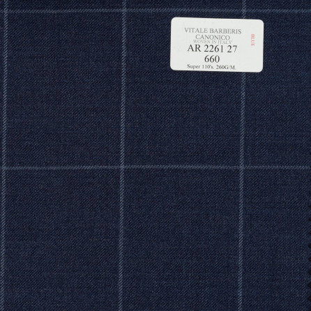 AR 2261 27 CANONICO - 100% Wool - Xanh Dương Caro